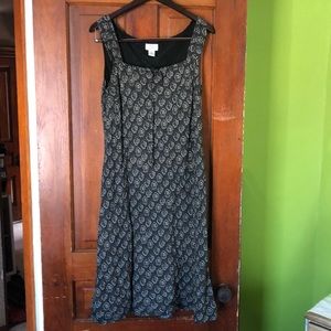 LOFT sundress, black with flowers, size 16